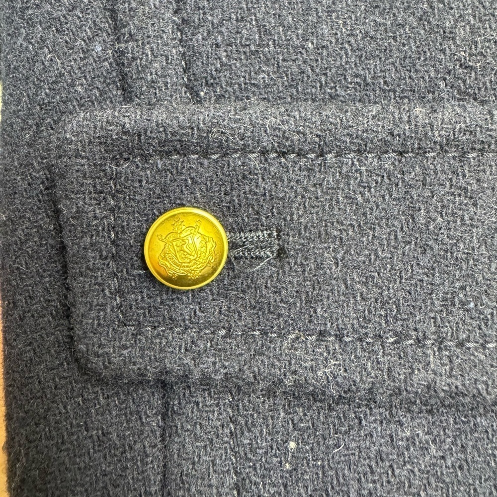 J. Crew Stadium Cloth by Nello Gori Navy Peacoat - Picture 5 of 6